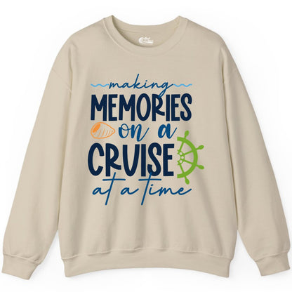 Making Memories Cruise Shirt - Nautical Cruise Vacation Apparel (Sweatshirt) in Sand - Making Memories on a Cruise Nautical Family Vacation Shirt