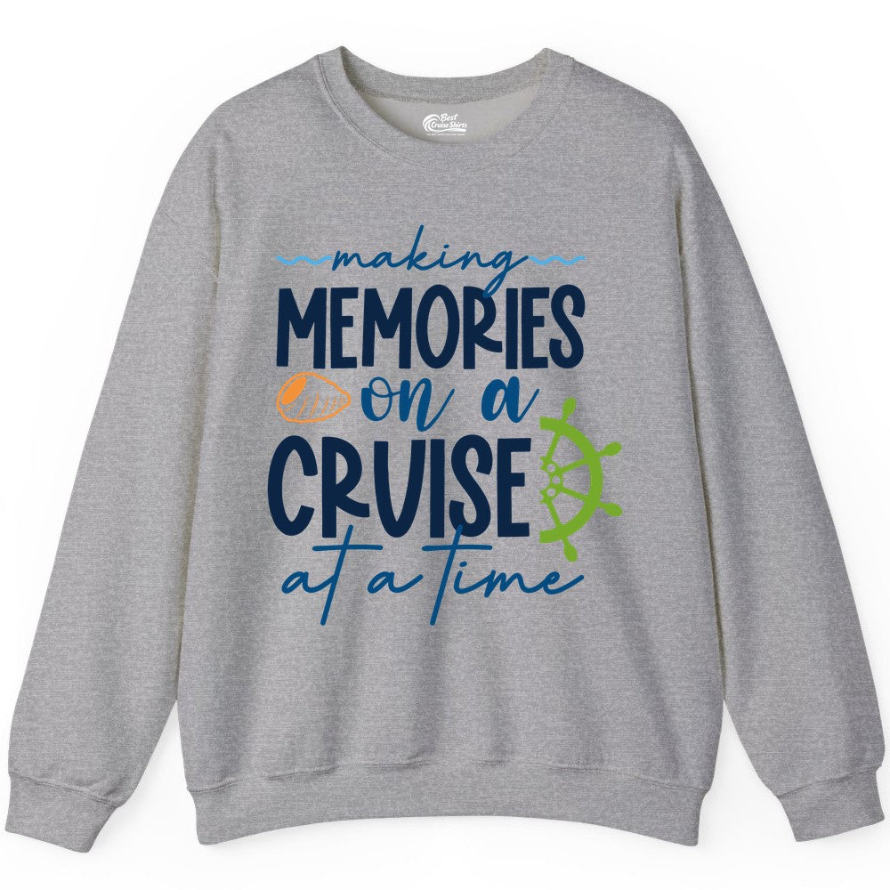 Making Memories Cruise Shirt - Nautical Cruise Vacation Apparel (Sweatshirt) in Sport Grey - Making Memories on a Cruise Nautical Family Vacation Shirt