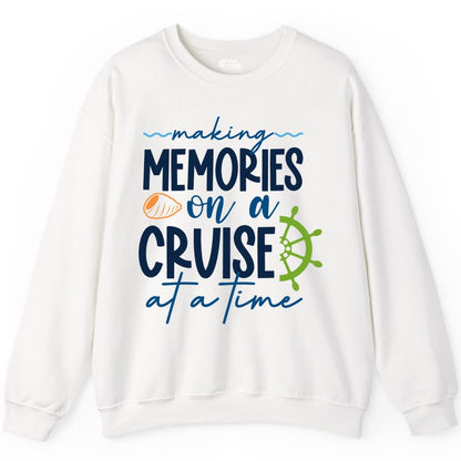 Making Memories Cruise Shirt - Nautical Cruise Vacation Apparel (Sweatshirt) in White - Making Memories on a Cruise Nautical Family Vacation Shirt