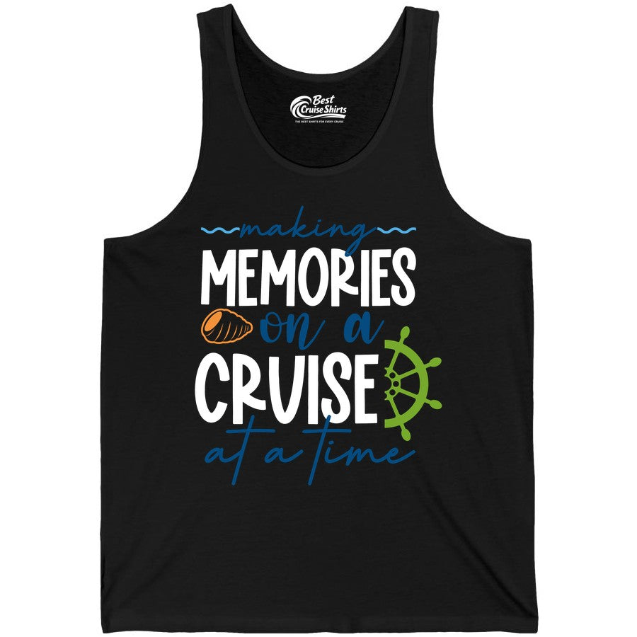 Making Memories Cruise Shirt - Nautical Cruise Vacation Apparel (Tank Top) in Black - Making Memories on a Cruise Nautical Family Vacation Shirt