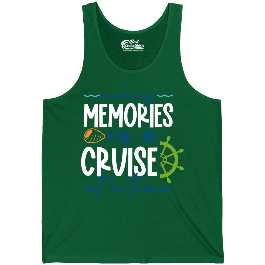 Making Memories Cruise Shirt - Nautical Cruise Vacation Apparel (Tank Top) in Kelly - Making Memories on a Cruise Nautical Family Vacation Shirt