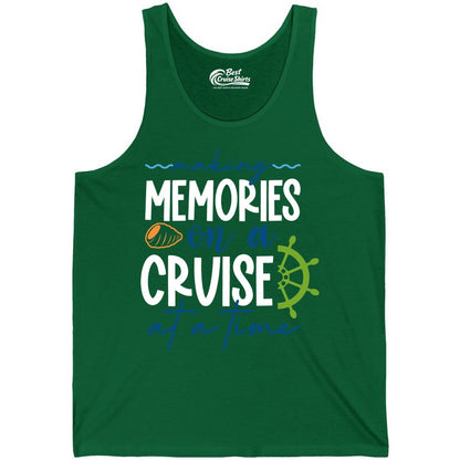 Making Memories Cruise Shirt - Nautical Cruise Vacation Apparel (Tank Top) in Kelly - Making Memories on a Cruise Nautical Family Vacation Shirt