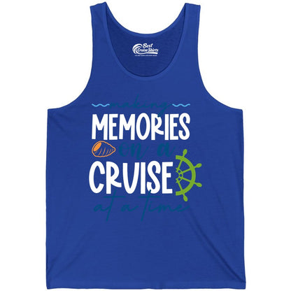 Making Memories Cruise Shirt - Nautical Cruise Vacation Apparel (Tank Top) in True Royal - Making Memories on a Cruise Nautical Family Vacation Shirt