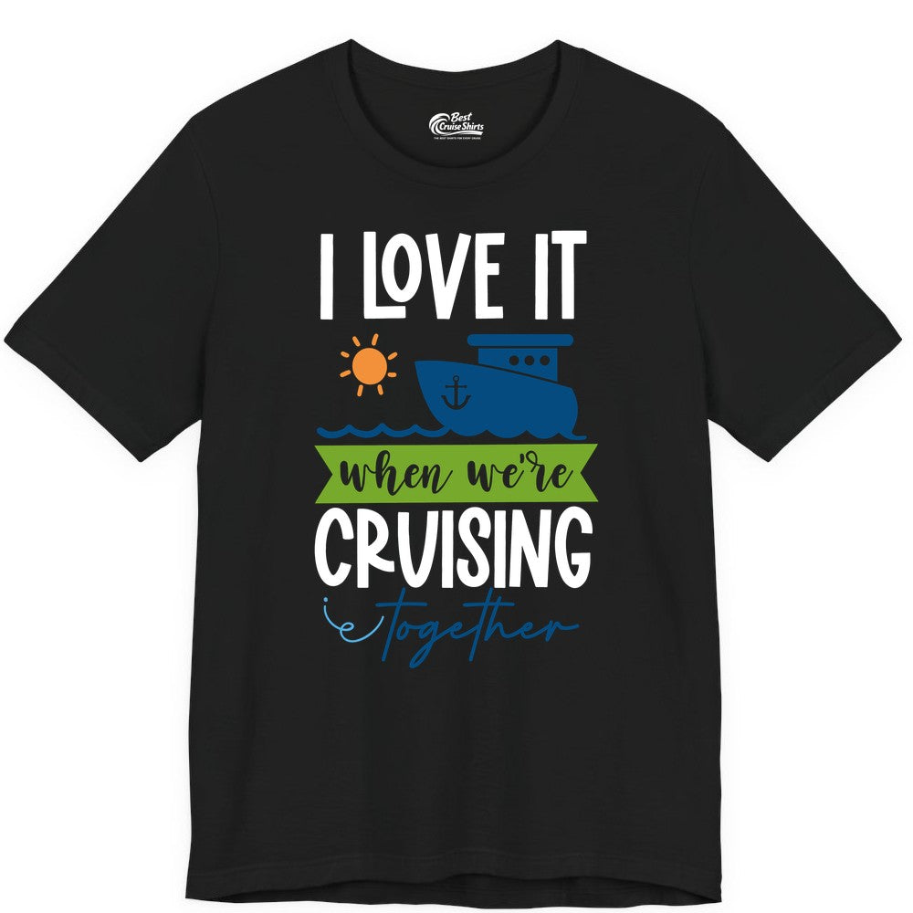 Cruising Together Shirt - Fun Couples Cruise Vacation Apparel Ideas (Premium Tee) in Black - Cruising Together Shirt - Fun Couples Cruise Sun and Ship Matching Tee