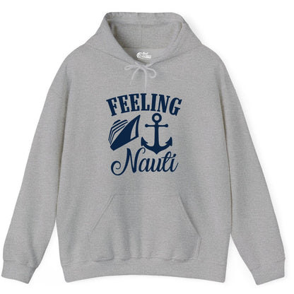 Feeling Nauti Shirt - Funny Cruise Ship Shirt for Vacationers (Hoodie) in Sport Grey - Feeling Nauti Shirt - Funny Cruise Ship Anchor Nautical Tee Design