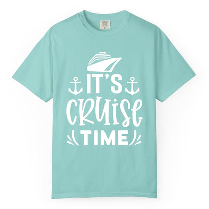 Its Cruise Time Shirt - Cruise Apparel Nautical Shirt Gift (Comfort Color) in Chalky Mint - It’s Cruise Time Nautical Shirt With Anchors and Cruise Ship Graphic