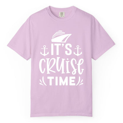 Its Cruise Time Shirt - Cruise Apparel Nautical Shirt Gift (Comfort Color) in Orchid - It’s Cruise Time Nautical Shirt With Anchors and Cruise Ship Graphic