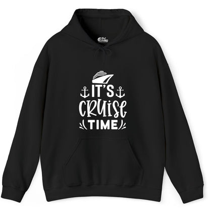 Its Cruise Time Shirt - Cruise Apparel Nautical Shirt Gift (Hoodie) in Black - It’s Cruise Time Nautical Shirt With Anchors and Cruise Ship Graphic