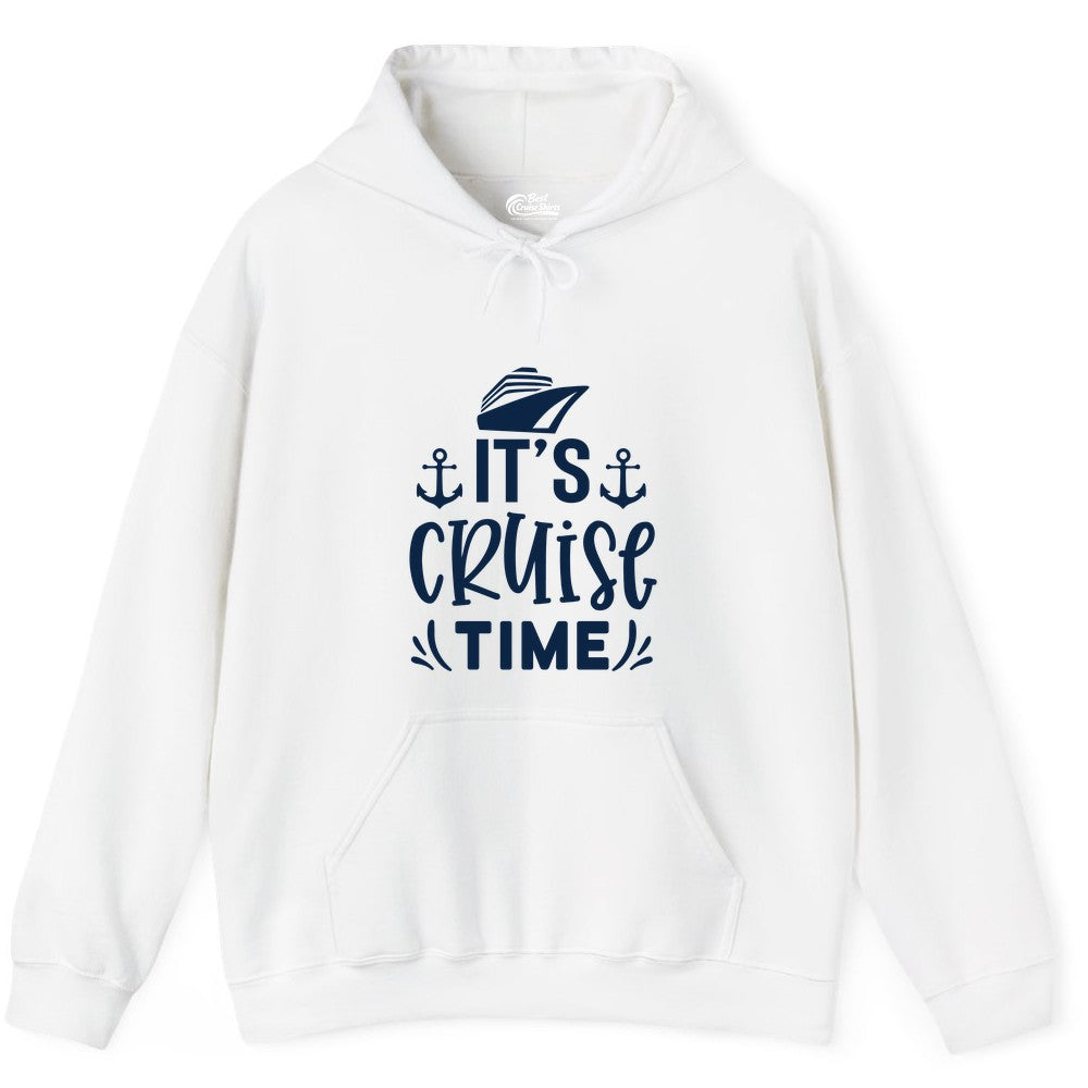 Its Cruise Time Shirt - Cruise Apparel Nautical Shirt Gift (Hoodie) in White - It’s Cruise Time Nautical Shirt With Anchors and Cruise Ship Graphic