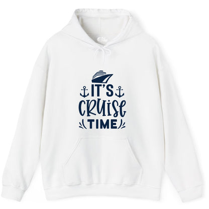 Its Cruise Time Shirt - Cruise Apparel Nautical Shirt Gift (Hoodie) in White - It’s Cruise Time Nautical Shirt With Anchors and Cruise Ship Graphic