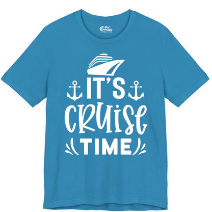 Its Cruise Time Shirt - Cruise Apparel Nautical Shirt Gift (Premium Tee) in Aqua - It’s Cruise Time Nautical Shirt With Anchors and Cruise Ship Graphic
