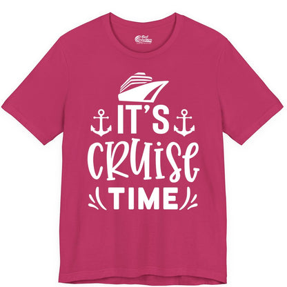 Its Cruise Time Shirt - Cruise Apparel Nautical Shirt Gift (Premium Tee) in Berry - It’s Cruise Time Nautical Shirt With Anchors and Cruise Ship Graphic