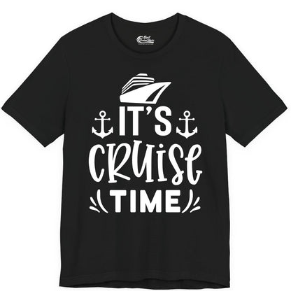 Its Cruise Time Shirt - Cruise Apparel Nautical Shirt Gift (Premium Tee) in Black - It’s Cruise Time Nautical Shirt With Anchors and Cruise Ship Graphic