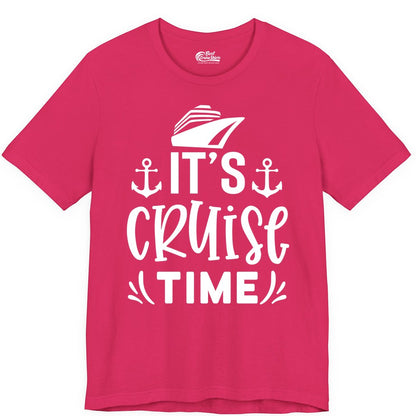 Its Cruise Time Shirt - Cruise Apparel Nautical Shirt Gift (Premium Tee) in Fuchsia - It’s Cruise Time Nautical Shirt With Anchors and Cruise Ship Graphic