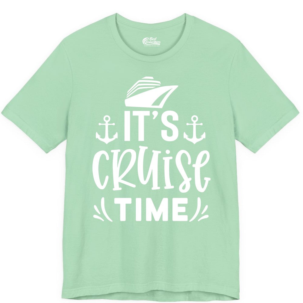 Its Cruise Time Shirt - Cruise Apparel Nautical Shirt Gift (Premium Tee) in Mint - It’s Cruise Time Nautical Shirt With Anchors and Cruise Ship Graphic