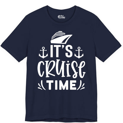 Its Cruise Time Shirt - Cruise Apparel Nautical Shirt Gift (Premium Tee) in Navy - It’s Cruise Time Nautical Shirt With Anchors and Cruise Ship Graphic