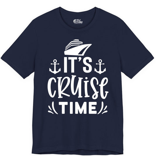 Its Cruise Time Shirt - Cruise Apparel Nautical Shirt Gift (Premium Tee) in Navy - It’s Cruise Time Nautical Shirt With Anchors and Cruise Ship Graphic