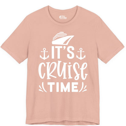 Its Cruise Time Shirt - Cruise Apparel Nautical Shirt Gift (Premium Tee) in Peach - It’s Cruise Time Nautical Shirt With Anchors and Cruise Ship Graphic