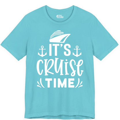 Its Cruise Time Shirt - Cruise Apparel Nautical Shirt Gift (Premium Tee) in Turquoise - It’s Cruise Time Nautical Shirt With Anchors and Cruise Ship Graphic