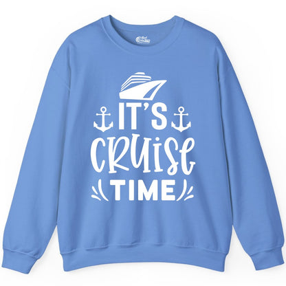 Its Cruise Time Shirt - Cruise Apparel Nautical Shirt Gift (Sweatshirt) in Carolina Blue - It’s Cruise Time Nautical Shirt With Anchors and Cruise Ship Graphic