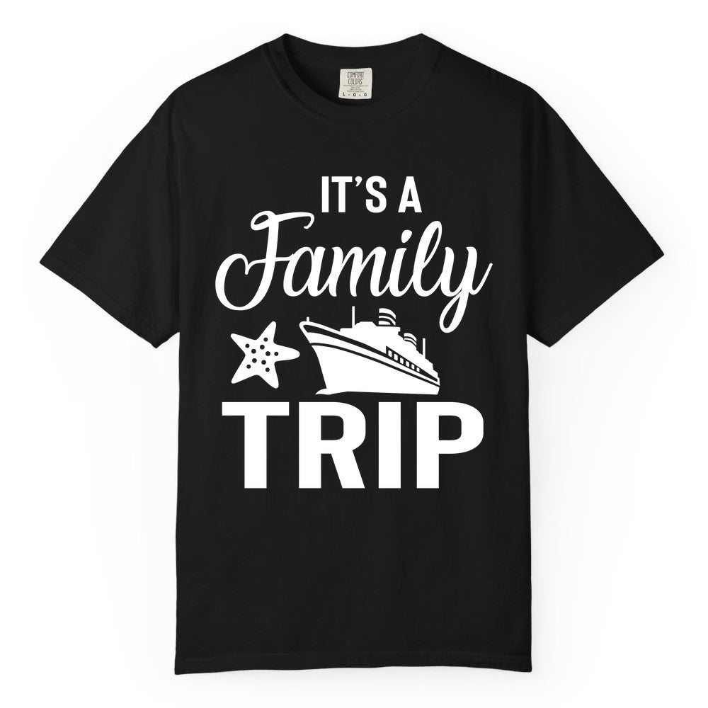 Family Cruise Shirt - Matching Family Vacation Shirts for Cruise Trips (Comfort Color) in Black - Family Cruise Trip Shirt - Nautical Matching Family Vacation Tee Design