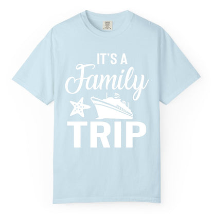 Family Cruise Shirt - Matching Family Vacation Shirts for Cruise Trips (Comfort Color) in Chambray - Family Cruise Trip Shirt - Nautical Matching Family Vacation Tee Design