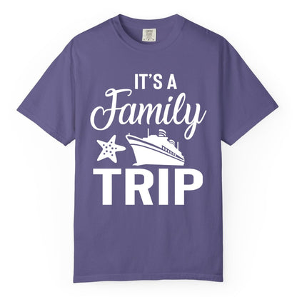 Family Cruise Shirt - Matching Family Vacation Shirts for Cruise Trips (Comfort Color) in Grape - Family Cruise Trip Shirt - Nautical Matching Family Vacation Tee Design