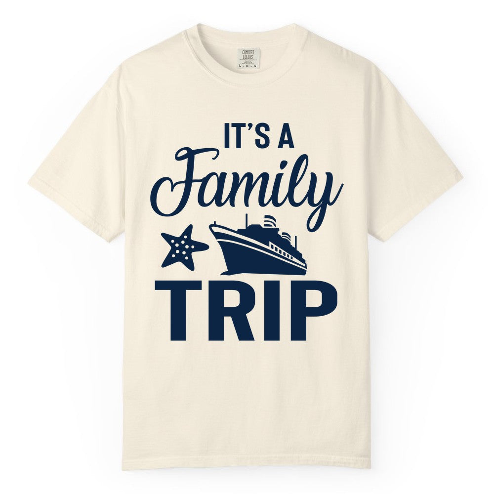 Family Cruise Shirt - Matching Family Vacation Shirts for Cruise Trips (Comfort Color) in Ivory - Family Cruise Trip Shirt - Nautical Matching Family Vacation Tee Design
