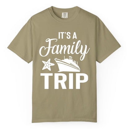 Family Cruise Shirt - Matching Family Vacation Shirts for Cruise Trips (Comfort Color) in Khaki - Family Cruise Trip Shirt - Nautical Matching Family Vacation Tee Design