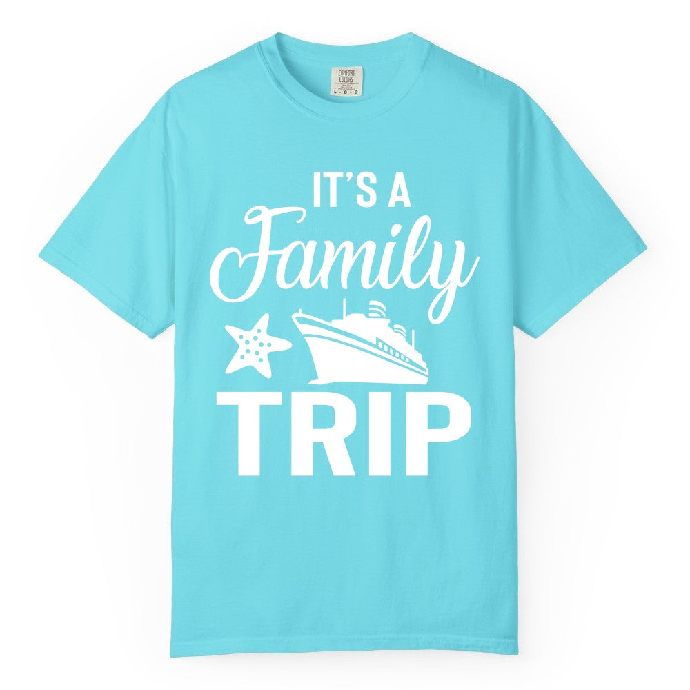 Family Cruise Shirt - Matching Family Vacation Shirts for Cruise Trips (Comfort Color) in Lagoon Blue - Family Cruise Trip Shirt - Nautical Matching Family Vacation Tee Design