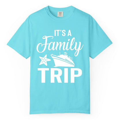 Family Cruise Shirt - Matching Family Vacation Shirts for Cruise Trips (Comfort Color) in Lagoon Blue - Family Cruise Trip Shirt - Nautical Matching Family Vacation Tee Design