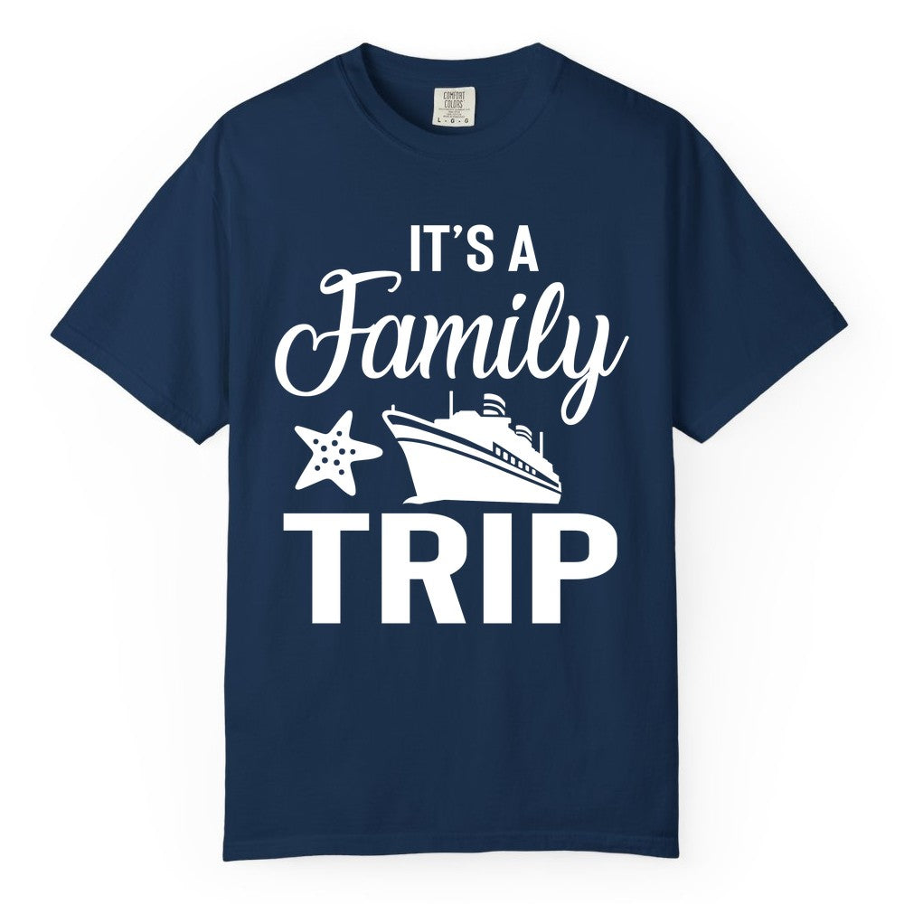 Family Cruise Shirt - Matching Family Vacation Shirts for Cruise Trips (Comfort Color) in Navy - Family Cruise Trip Shirt - Nautical Matching Family Vacation Tee Design