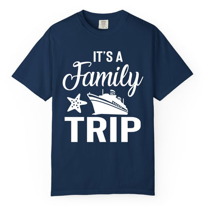 Family Cruise Shirt - Matching Family Vacation Shirts for Cruise Trips (Comfort Color) in Navy - Family Cruise Trip Shirt - Nautical Matching Family Vacation Tee Design