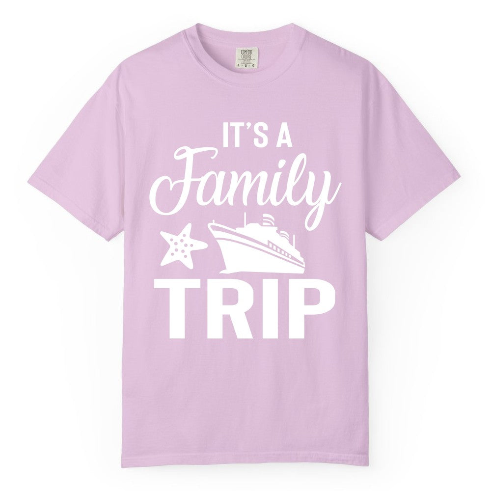 Family Cruise Shirt - Matching Family Vacation Shirts for Cruise Trips (Comfort Color) in Orchid - Family Cruise Trip Shirt - Nautical Matching Family Vacation Tee Design