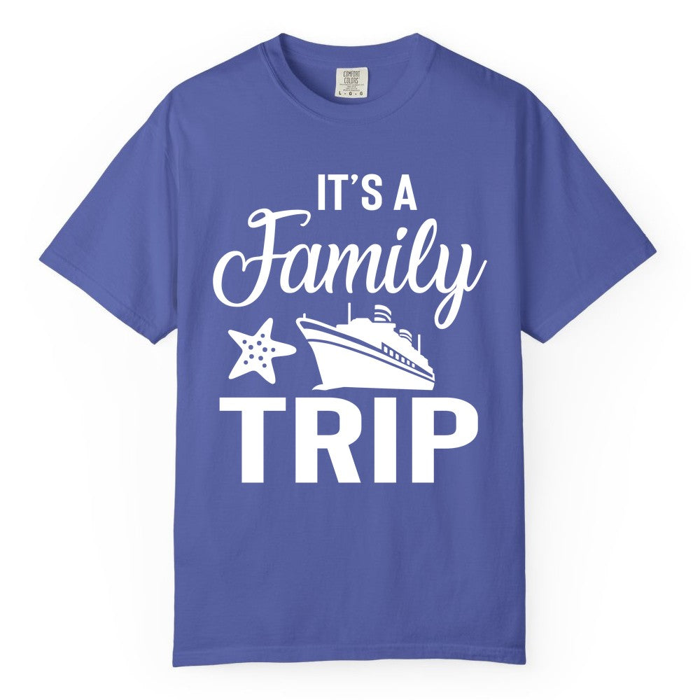 Family Cruise Shirt - Matching Family Vacation Shirts for Cruise Trips (Comfort Color) in Periwinkle - Family Cruise Trip Shirt - Nautical Matching Family Vacation Tee Design