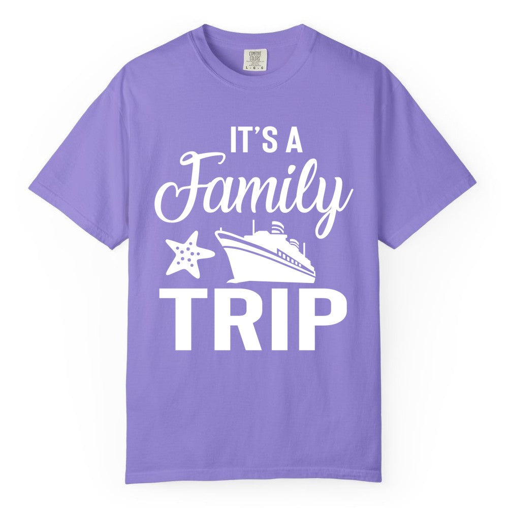 Family Cruise Shirt - Matching Family Vacation Shirts for Cruise Trips (Comfort Color) in Violet - Family Cruise Trip Shirt - Nautical Matching Family Vacation Tee Design