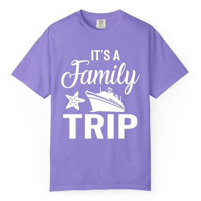 Family Cruise Shirt - Matching Family Vacation Shirts for Cruise Trips (Comfort Color) in Violet - Family Cruise Trip Shirt - Nautical Matching Family Vacation Tee Design