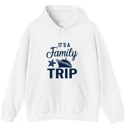 Family Cruise Shirt - Matching Family Vacation Shirts for Cruise Trips (Hoodie) in White - Family Cruise Trip Shirt - Nautical Matching Family Vacation Tee Design