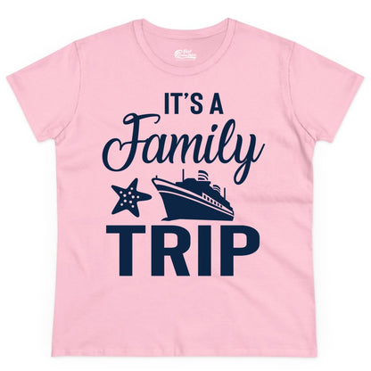 Family Cruise Shirt - Matching Family Vacation Shirts for Cruise Trips (Ladies Tee) in Light Pink - Family Cruise Trip Shirt - Nautical Matching Family Vacation Tee Design