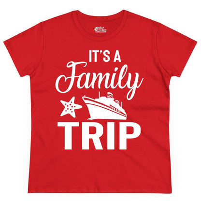 Family Cruise Shirt - Matching Family Vacation Shirts for Cruise Trips (Ladies Tee) in Red - Family Cruise Trip Shirt - Nautical Matching Family Vacation Tee Design