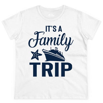 Family Cruise Shirt - Matching Family Vacation Shirts for Cruise Trips (Ladies Tee) in White - Family Cruise Trip Shirt - Nautical Matching Family Vacation Tee Design