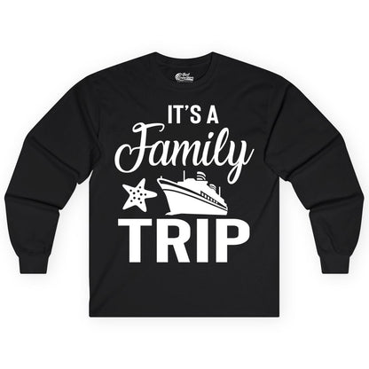Family Cruise Shirt - Matching Family Vacation Shirts for Cruise Trips (Long Sleeve) in Black - Family Cruise Trip Shirt - Nautical Matching Family Vacation Tee Design