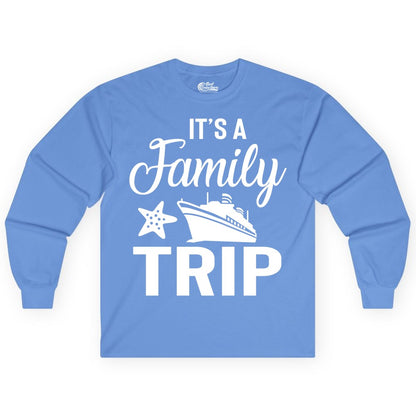 Family Cruise Shirt - Matching Family Vacation Shirts for Cruise Trips (Long Sleeve) in Carolina Blue - Family Cruise Trip Shirt - Nautical Matching Family Vacation Tee Design