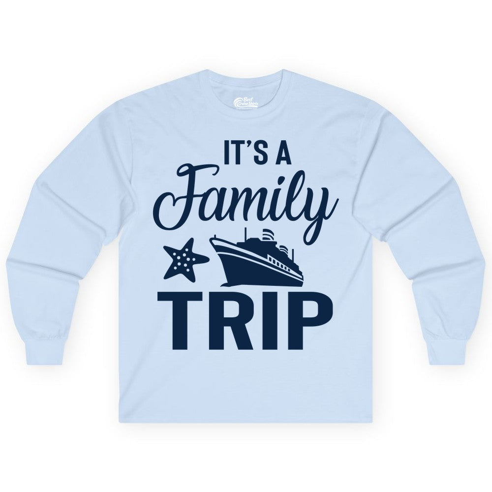 Family Cruise Shirt - Matching Family Vacation Shirts for Cruise Trips (Long Sleeve) in Light Blue - Family Cruise Trip Shirt - Nautical Matching Family Vacation Tee Design