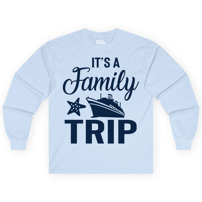 Family Cruise Shirt - Matching Family Vacation Shirts for Cruise Trips (Long Sleeve) in Light Blue - Family Cruise Trip Shirt - Nautical Matching Family Vacation Tee Design