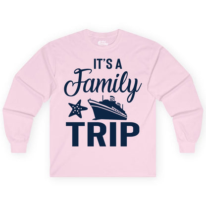 Family Cruise Shirt - Matching Family Vacation Shirts for Cruise Trips (Long Sleeve) in Light Pink - Family Cruise Trip Shirt - Nautical Matching Family Vacation Tee Design