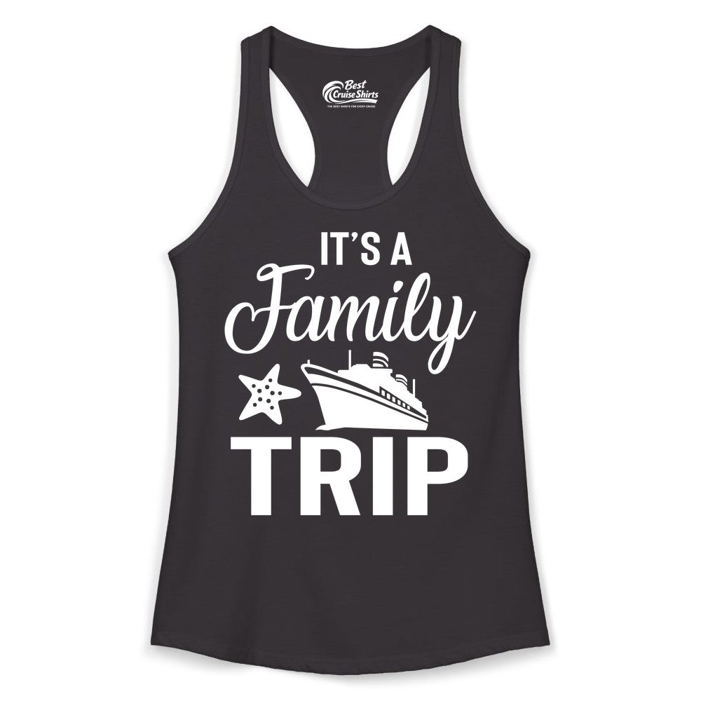 Family Cruise Shirt - Matching Family Vacation Shirts for Cruise Trips (Ladies Tank) in Black - Family Cruise Trip Shirt - Nautical Matching Family Vacation Tee Design