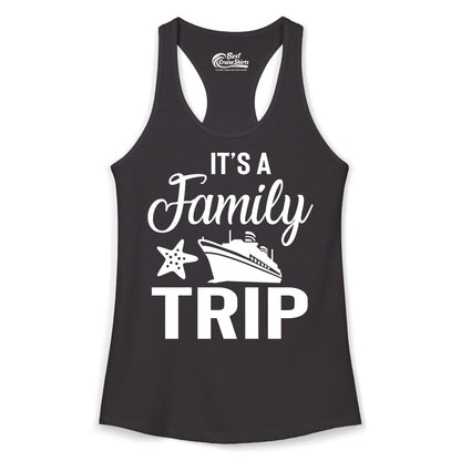 Family Cruise Shirt - Matching Family Vacation Shirts for Cruise Trips (Ladies Tank) in Black - Family Cruise Trip Shirt - Nautical Matching Family Vacation Tee Design
