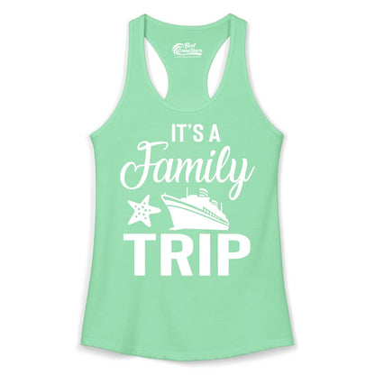 Family Cruise Shirt - Matching Family Vacation Shirts for Cruise Trips (Ladies Tank) in Solid Mint - Family Cruise Trip Shirt - Nautical Matching Family Vacation Tee Design