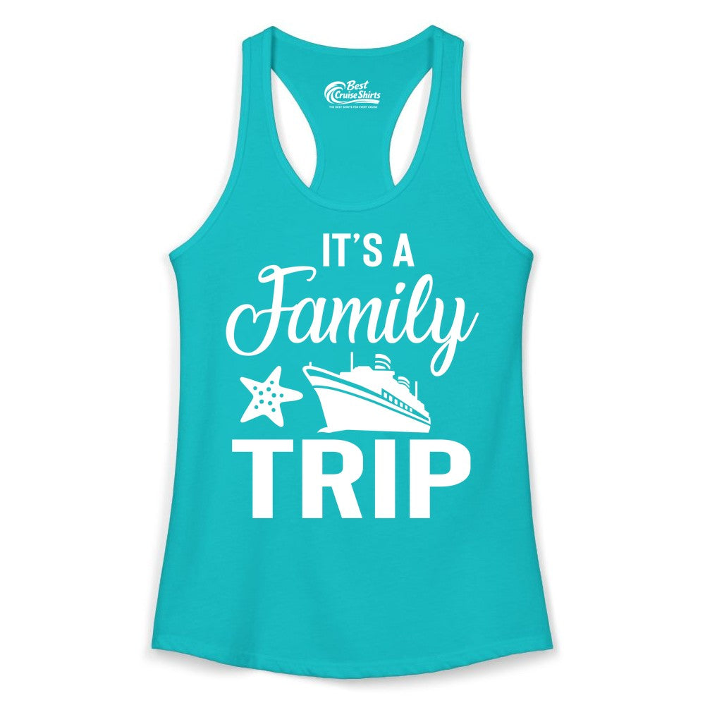 Family Cruise Shirt - Matching Family Vacation Shirts for Cruise Trips (Ladies Tank) in Tahiti Blue - Family Cruise Trip Shirt - Nautical Matching Family Vacation Tee Design